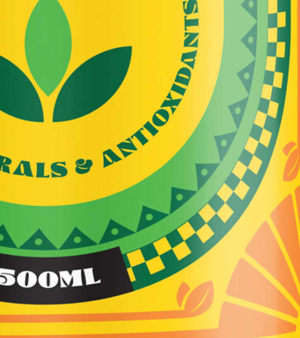 Sample design: Yellow and green packaging design detail
